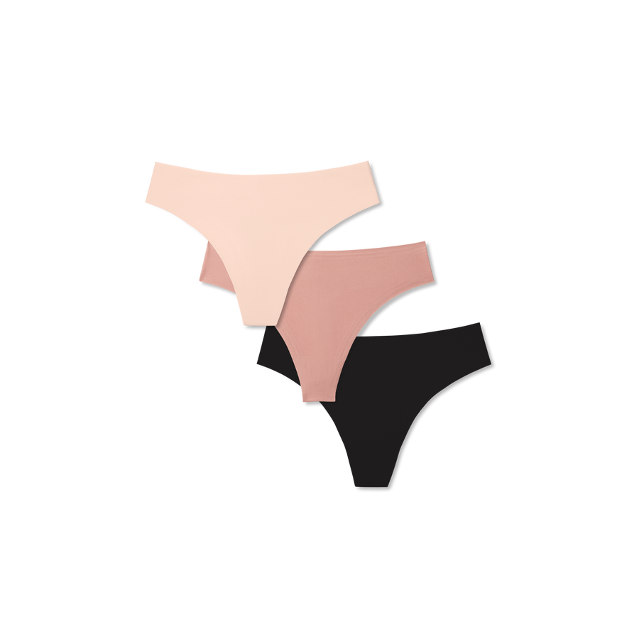 Women's No Show Thong 3-Pack - Gentle Lounge Fit
