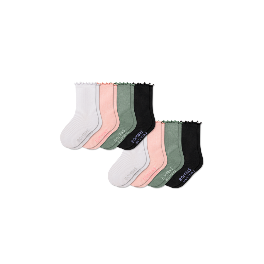 Junior Ruffle Rib Calf Sock 8-Pack - Daily Everyday Rotation