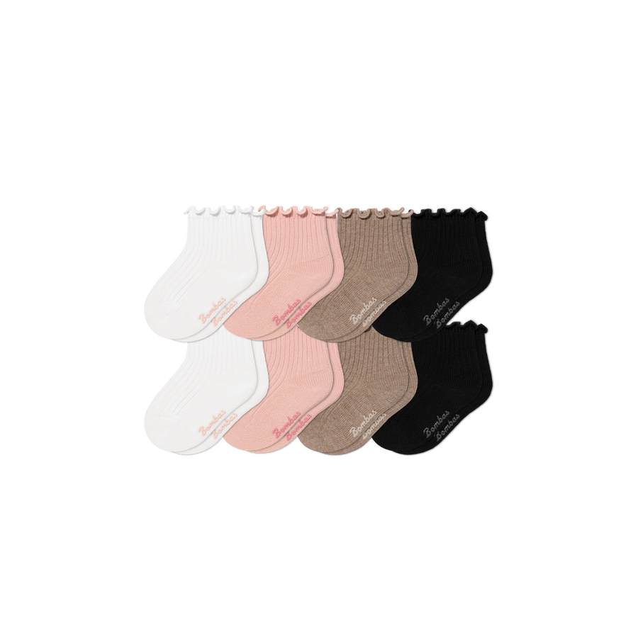 Baby Ruffle Rib Calf Sock 8-Pack (0-6 Months) - Easy Office Pair