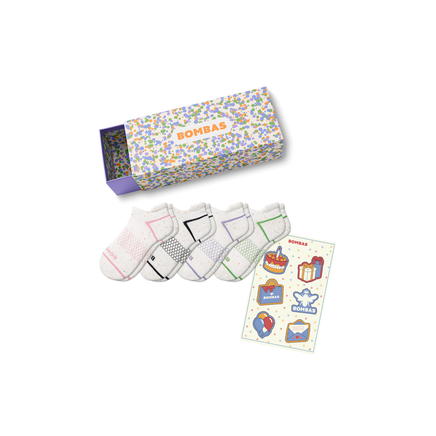 Women's Confetti Ankle Sock 4-Pack Gift Box - Smart Storage Pack