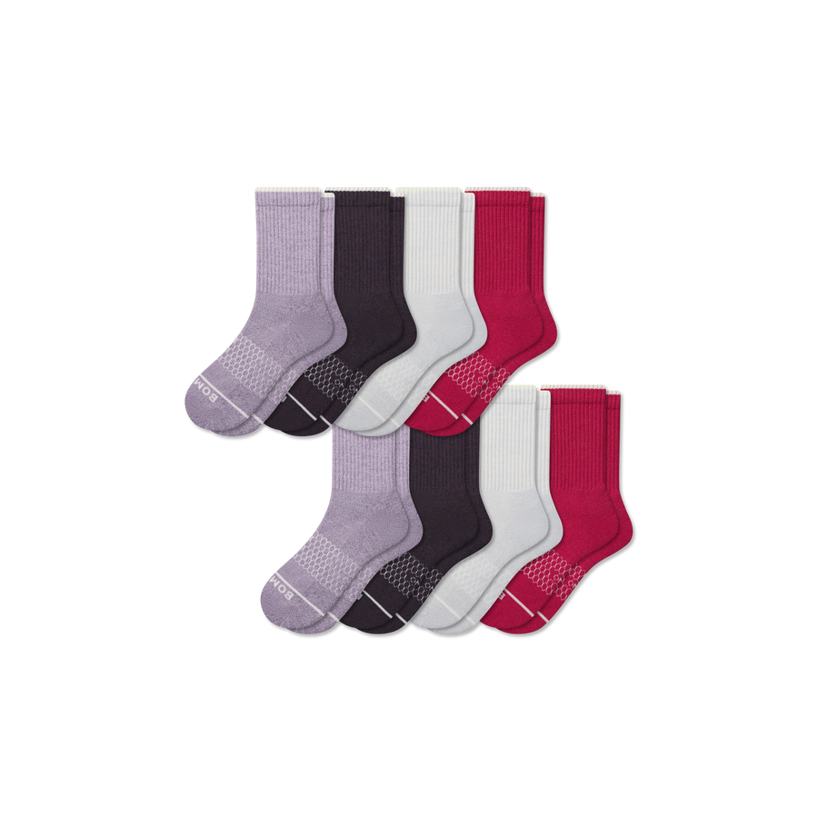Women's Merino Wool Blend Half Calf Sock 8-Pack - Trail Ankle Pair