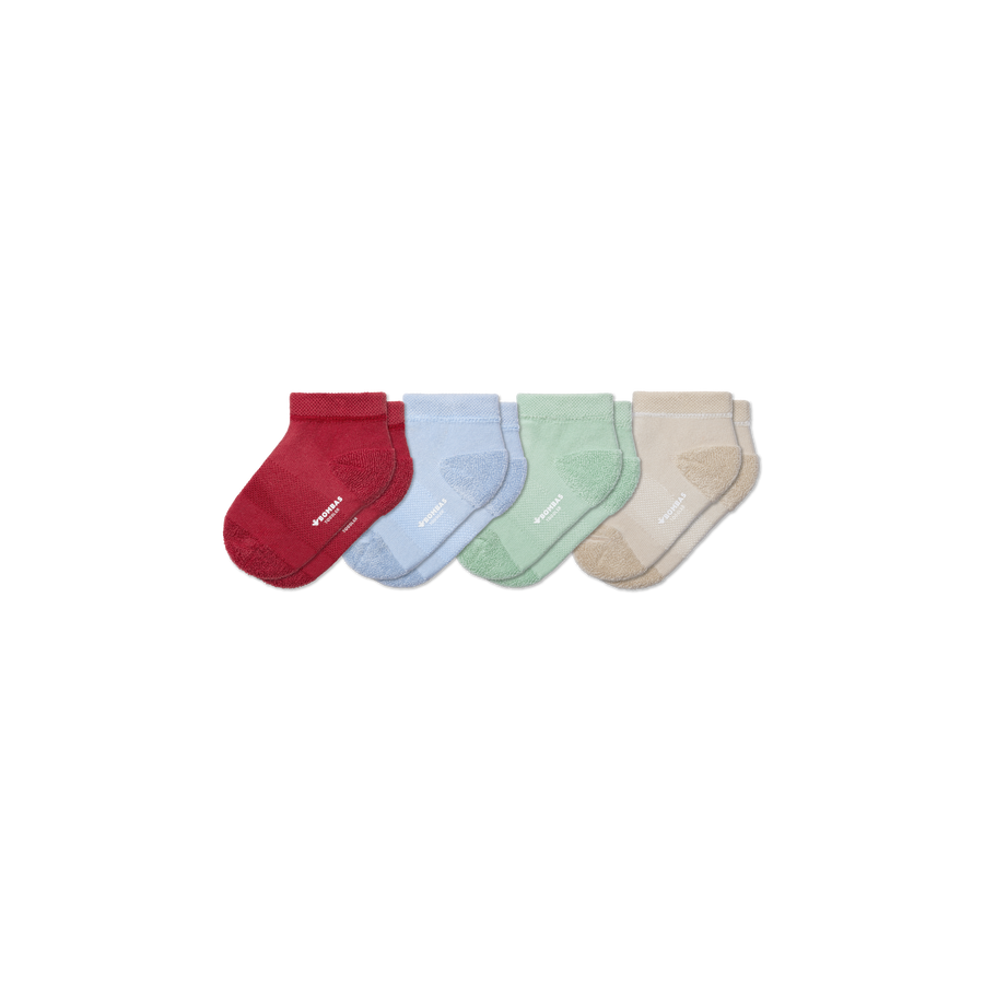 Toddler Lightweight Terry Ankle Sock 4-Pack - Classic Court Pair