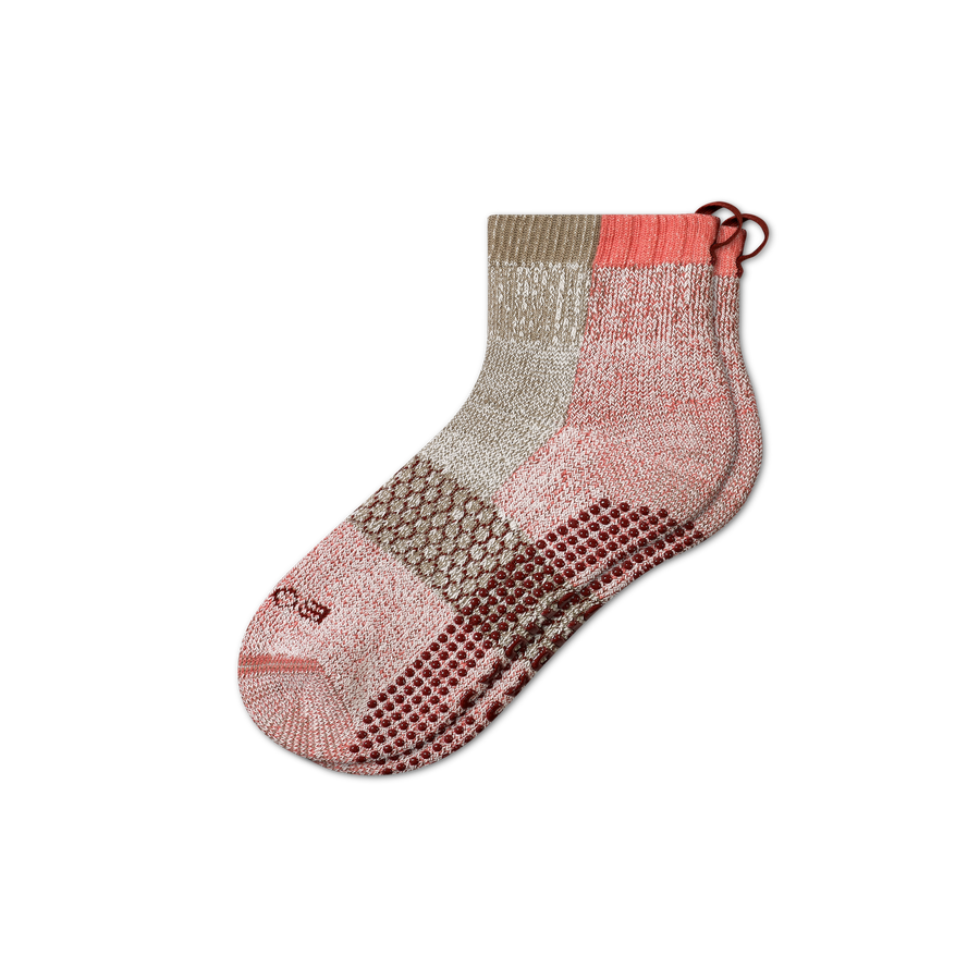 Men's Merino Wool Blend Gripper House Socks - Cozy Low Cut Rotation