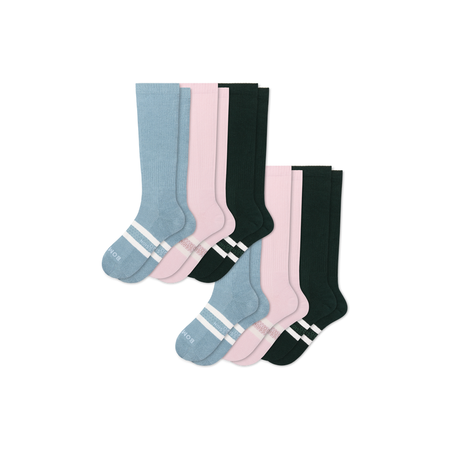Women's Everyday Compression Knee High Sock 6-Pack (15-20mmHg) - Performance Recovery Support