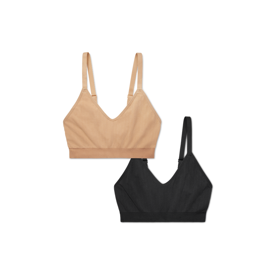 Women's Seamless Scoop Bralette 2-Pack - Smooth Layer Ease