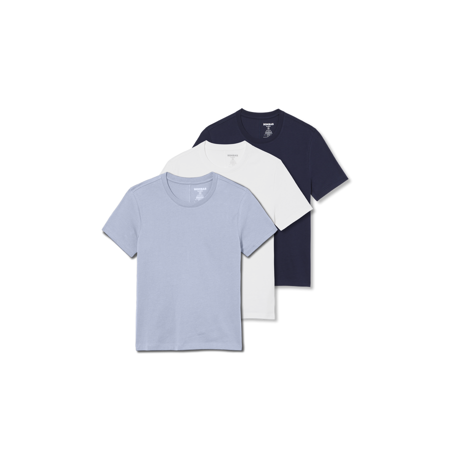 Women's Pima Cotton Slim Crew Neck T-Shirt 3-Pack - Daily Layer