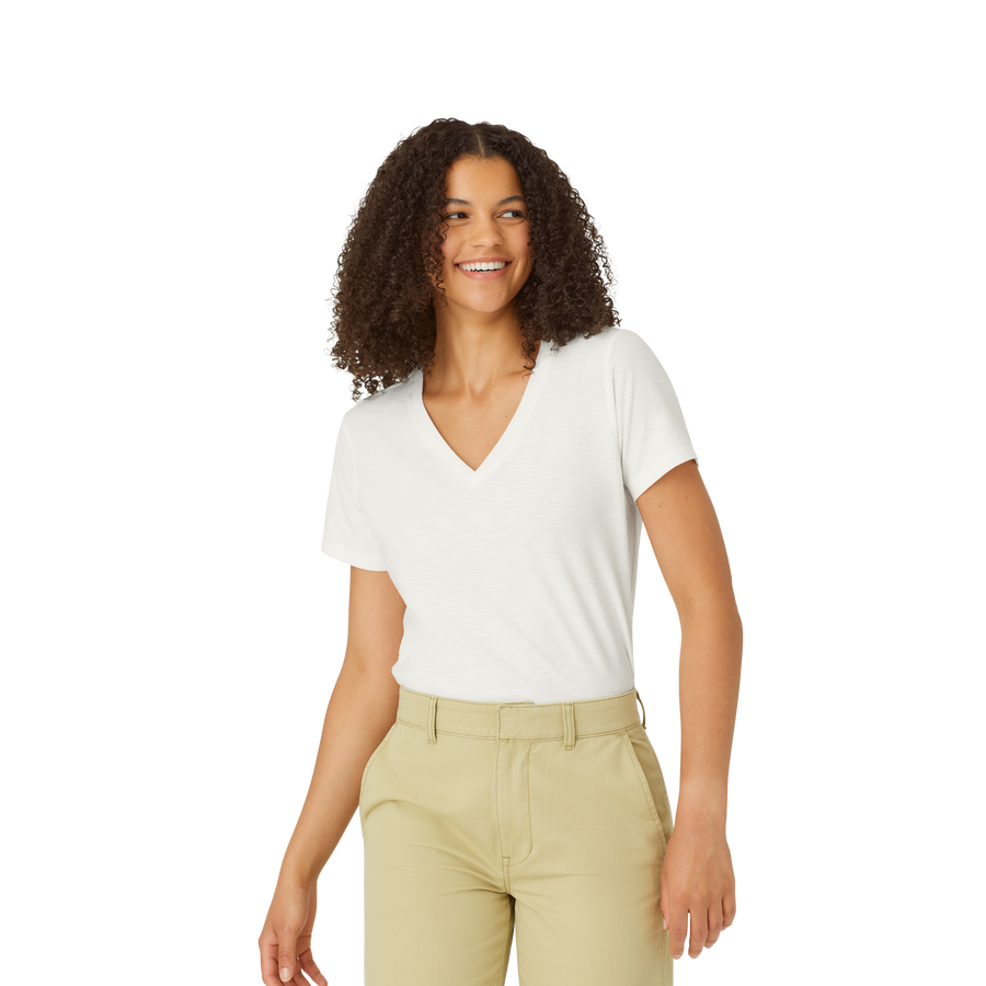 Women's Air Slub V-Neck T-Shirt - Smooth Travel Comfort
