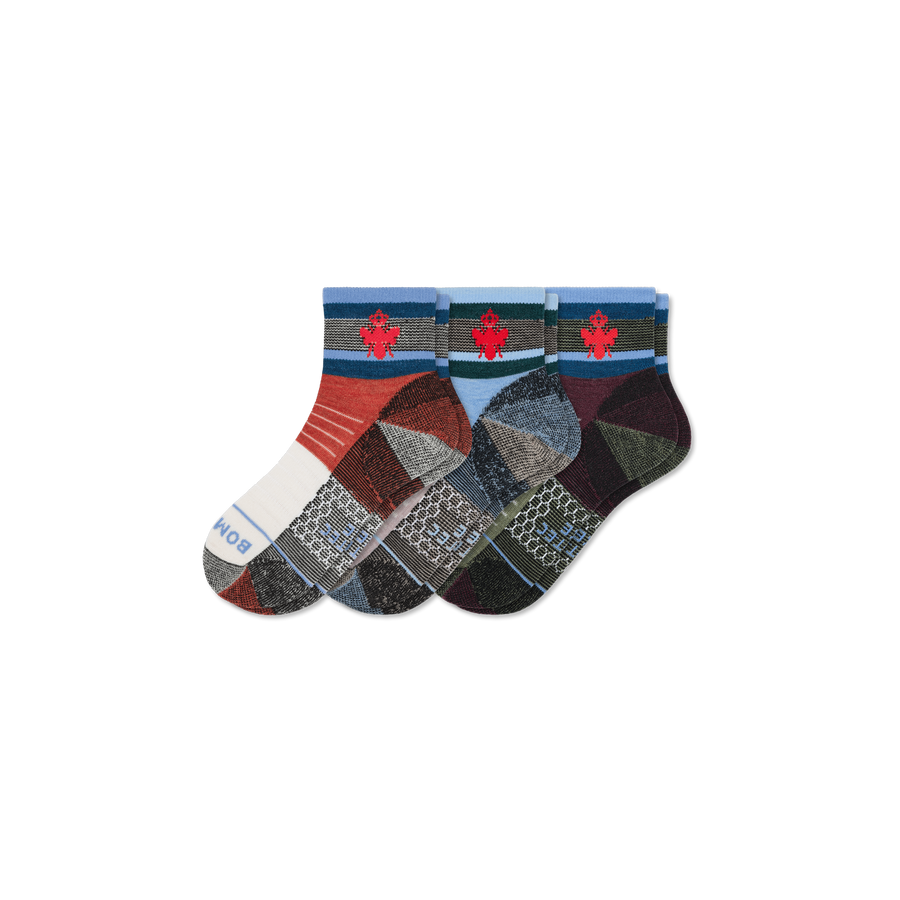 Cotopaxi x Bombas Merino Wool Blend Hiking Quarter Sock 3-Pack - Fresh Court Wear
