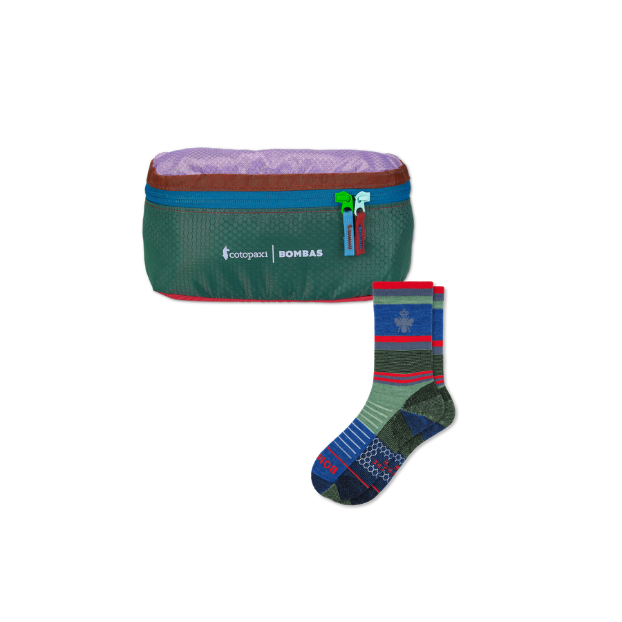 Cotopaxi x Bombas Merino Wool Blend Hiking Calf Sock & Fanny Pack - Fresh Weekend Wrap