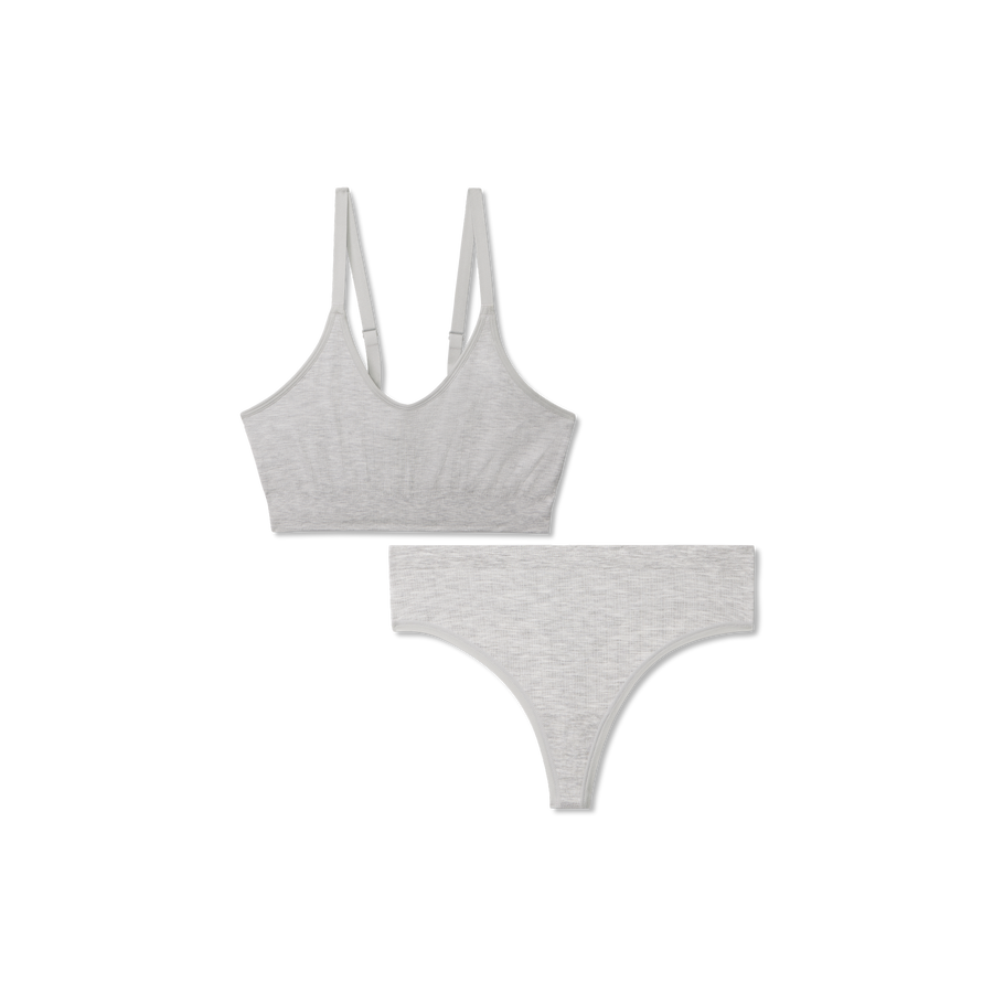 Women's Seamless Scoop Bralette + Thong Pack - Modern Lounge Comfort