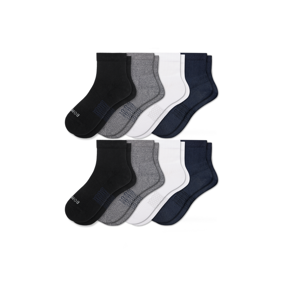 Men's Modern Rib Quarter Sock 8-Pack - Soft Court Cushion