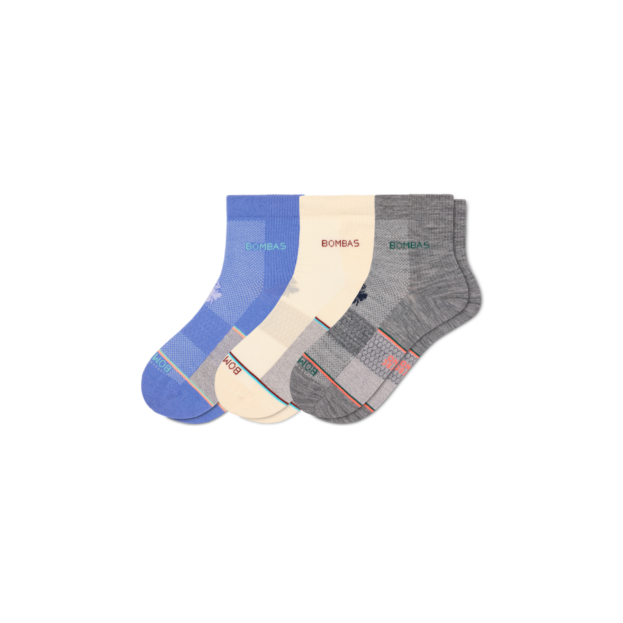 Women's UltraLite Sport Merino Wool Blend Quarter Sock 3-Pack - Outdoor Everyday Cushion